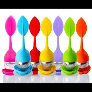 Silicone Stainless Steel Tea Strainer w/ Drip Tray
